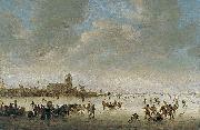 Jan van Goyen Winter Landscape With Figures On Ice oil on canvas